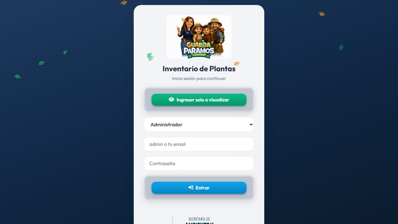 Vista previa de Inventario de Plantas