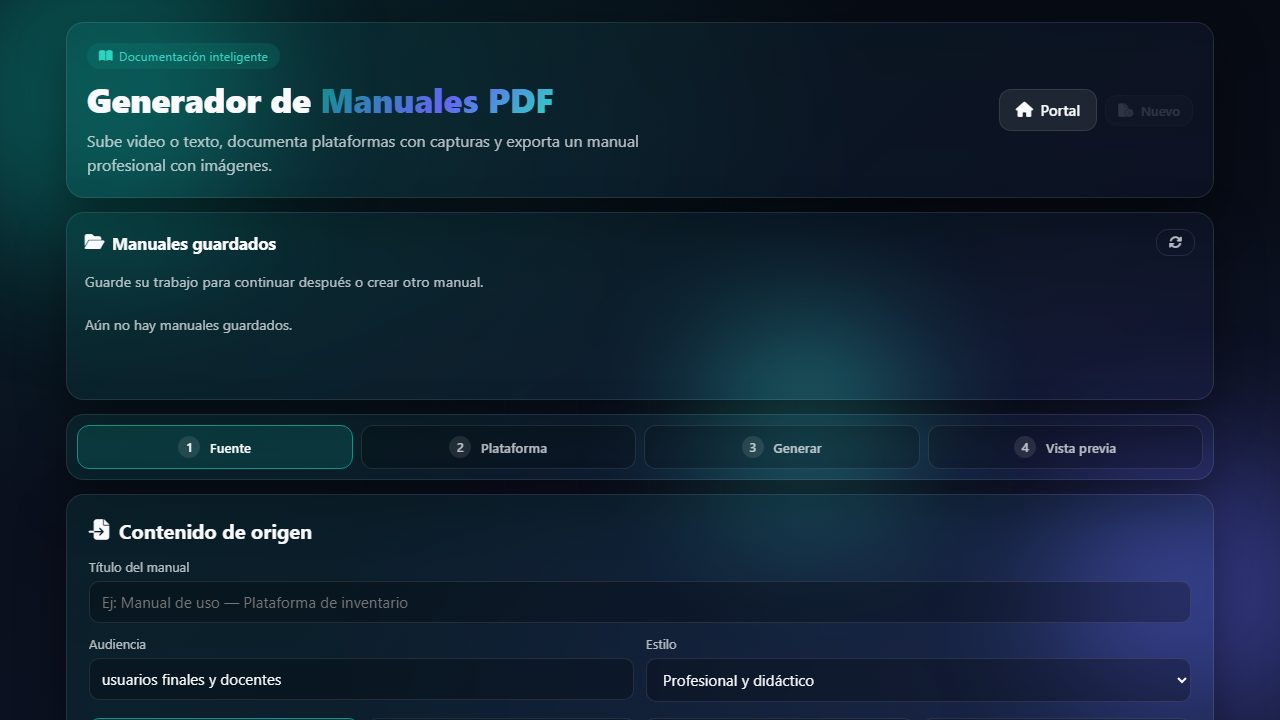 Vista previa de Generador de Manuales PDF