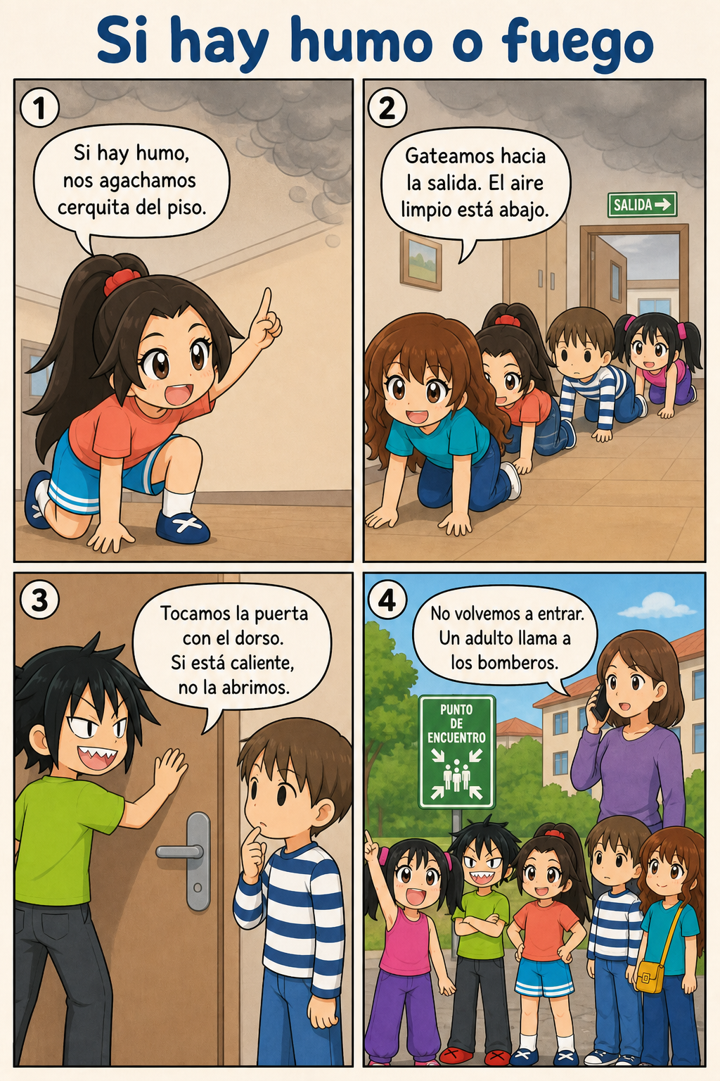 Página 2: Si hay humo o fuego