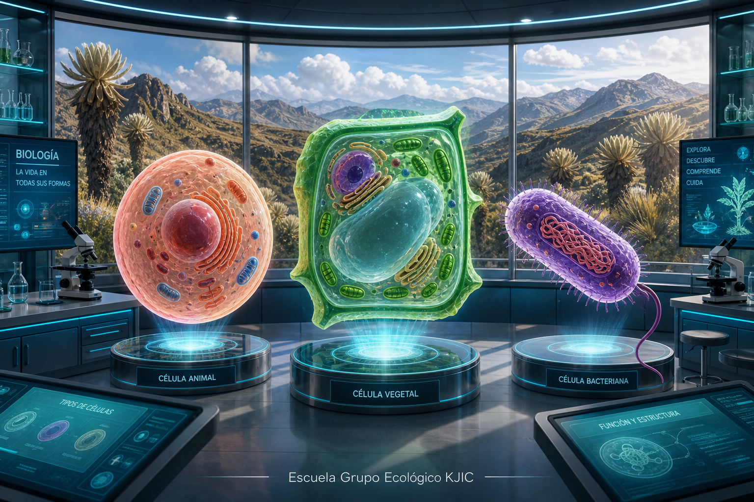Laboratorio de células en realidad virtual